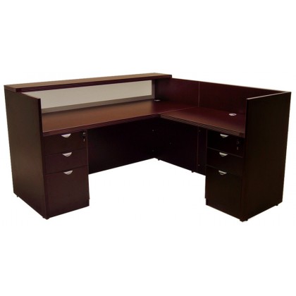 L-Shape Reception Desk (Glass) 